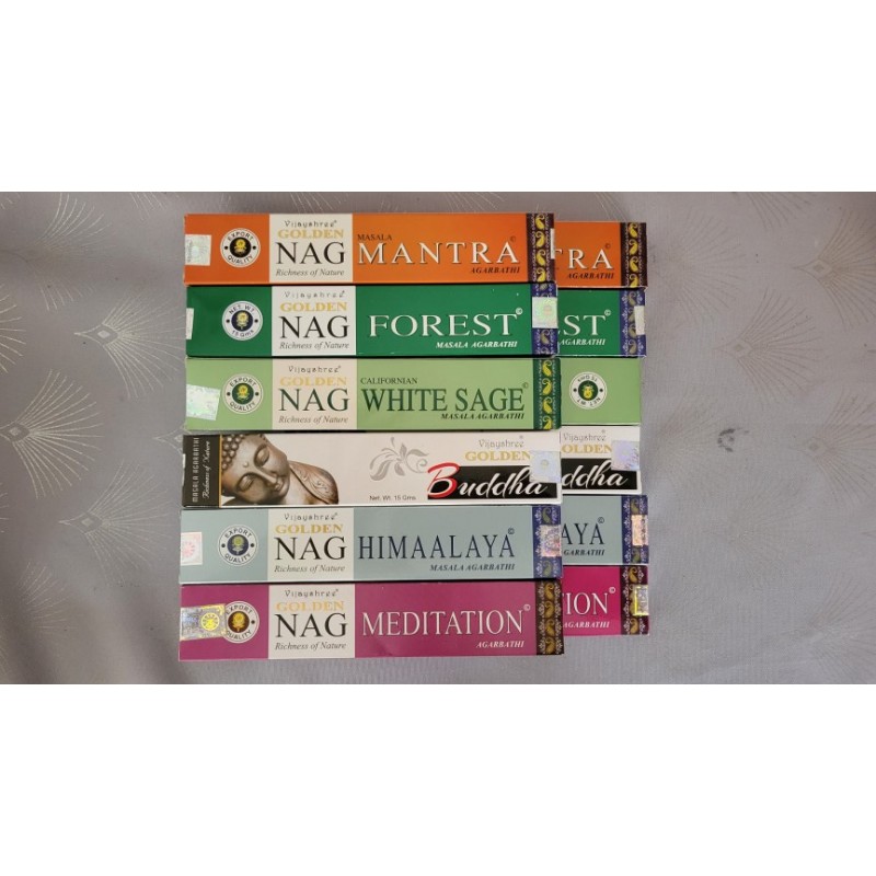Lot 12 x 15grs Encens Vijayshree Golden N°2