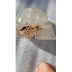 Crâne en Cristal Quartz Chamane (Lodolite)
