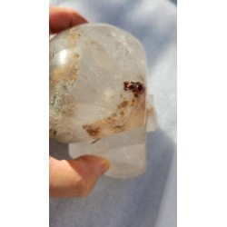 Crâne en Cristal Quartz Chamane (Lodolite)