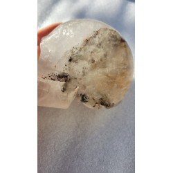 Crâne en Cristal Quartz Chamane (Lodolite)