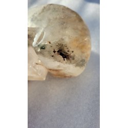 Crâne en Cristal Quartz Chamane (Lodolite)