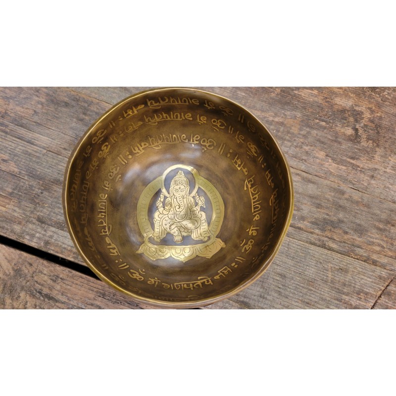 Bol chantant Tibétain 7 métaux 667grs Ganesh