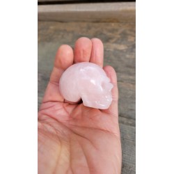 Crâne en Quartz rose 53mm