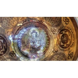 Bol Tibétain 7 métaux gravé 464grs Ganesh