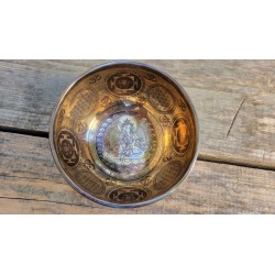 Bol Tibétain 7 métaux gravé 464grs Ganesh