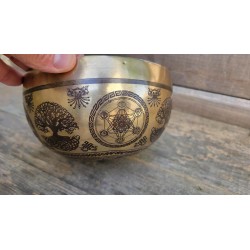 Bol tibétain gravé Métatron 676grs