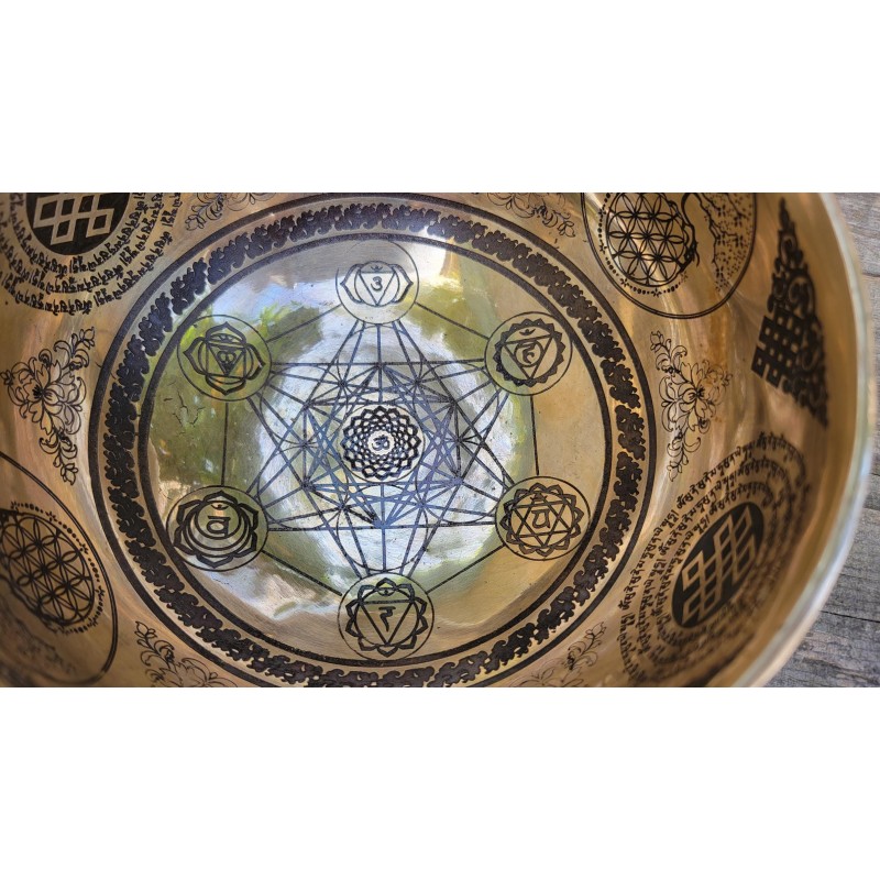 Bol tibétain gravé Métatron 676grs