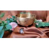 Pack Bol Tibétain 7 métaux 670grs Full Moon Rose + pierre chamane