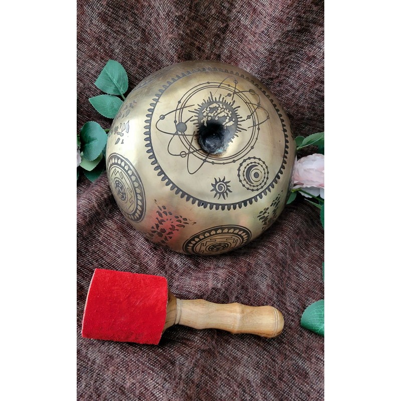 Bol Tibétain 7 métaux 1240grs Lingam gravé