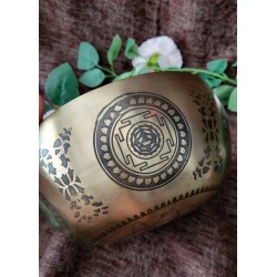 Bol Tibétain 7 métaux 1240grs Lingam gravé