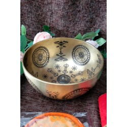 Bol Tibétain 7 métaux 1240grs Lingam gravé