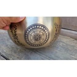 Bol Tibétain 7 métaux 1240grs Lingam gravé