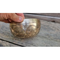Bol Tibétain 7 métaux gravé 751grs Métatron