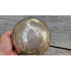 Bol Tibétain 7 métaux gravé 751grs Métatron