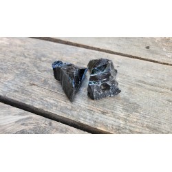 2 pierre brute d'obsidienne noire