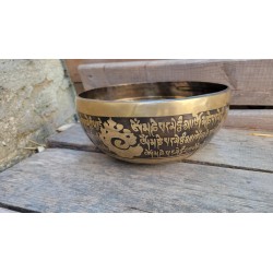 Bol chantant Tibétain 7 métaux 1210grs Chenrezig