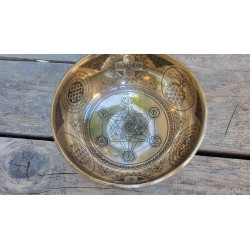 Bol tibétain gravé Métatron 1070grs