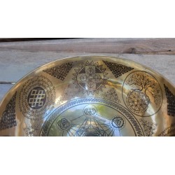 Bol tibétain gravé Métatron 1070grs