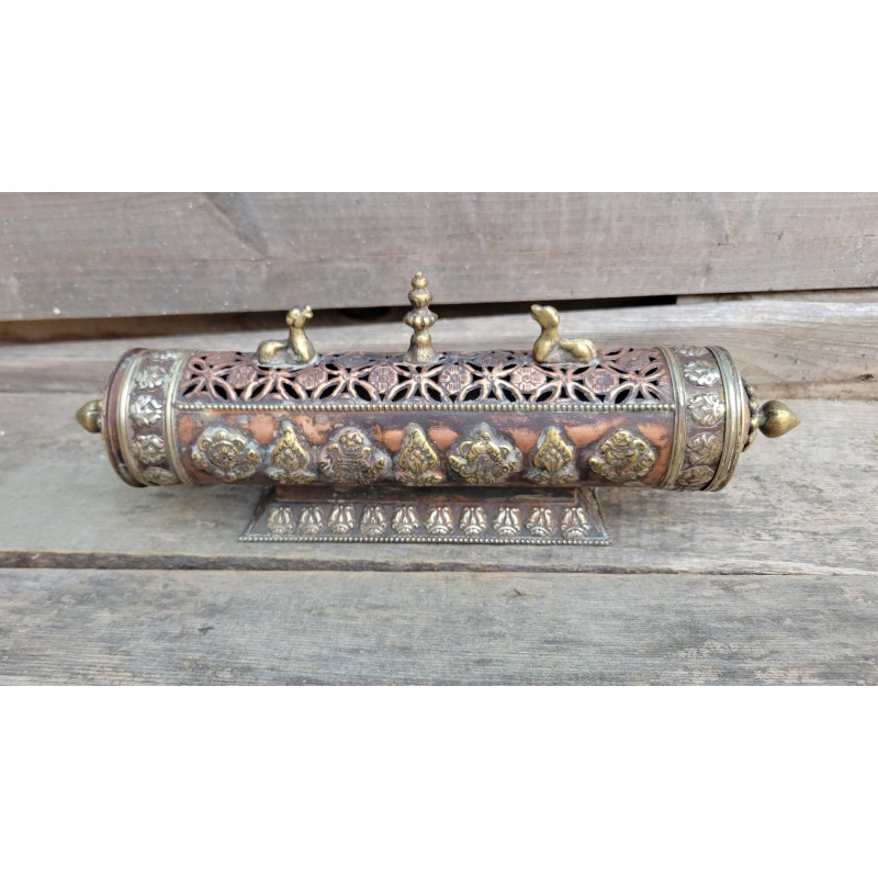 BRULE ENCENS Tibétain Rond Cuivre 31cm