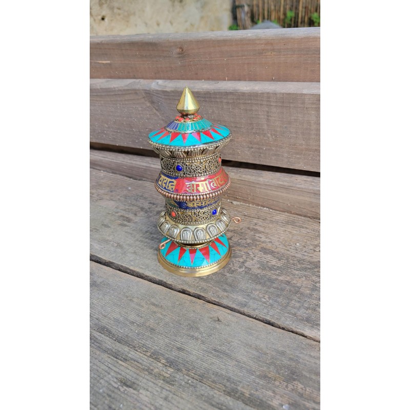MOULIN A PRIERE TURQUOISE 15.5cm