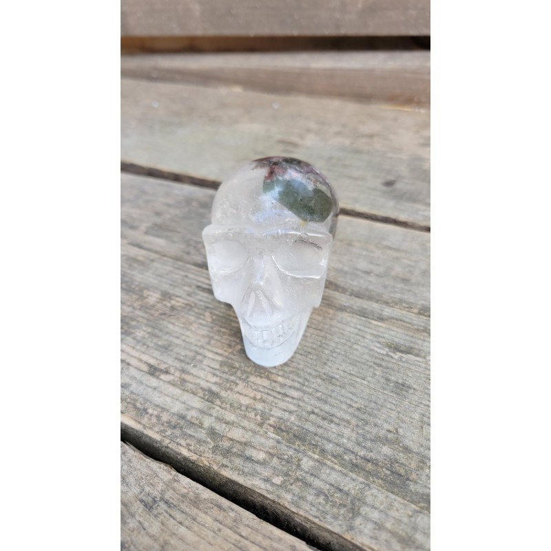 Crâne en Cristal Quartz Chamane (Lodolite)