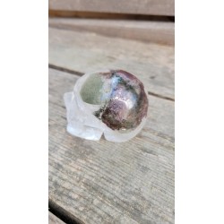 Crâne en Cristal Quartz Chamane (Lodolite)