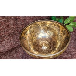 Bol Tibétain 7 métaux 1631grs Lingam gravé