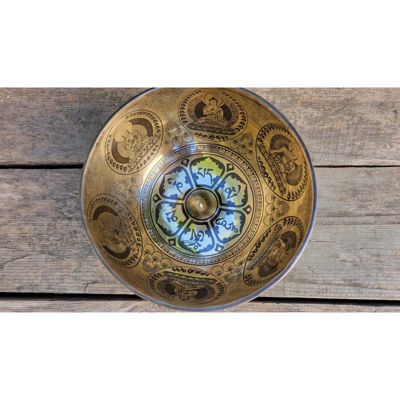 Bol Tibétain 7 métaux 1495grs Lingam gravé