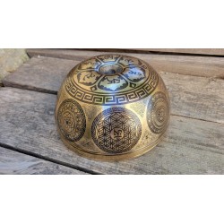 Bol Tibétain 7 métaux 1495grs Lingam gravé
