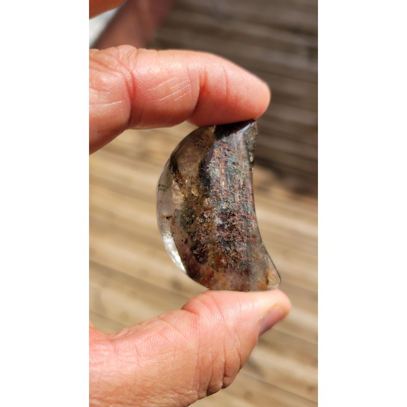 Lune en Lodolite ou Quartz Chaman (Garden) 50mm 41grs