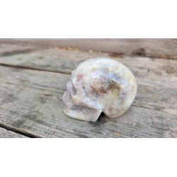 Crâne en Pierre de Lune crème 545grs 9cm