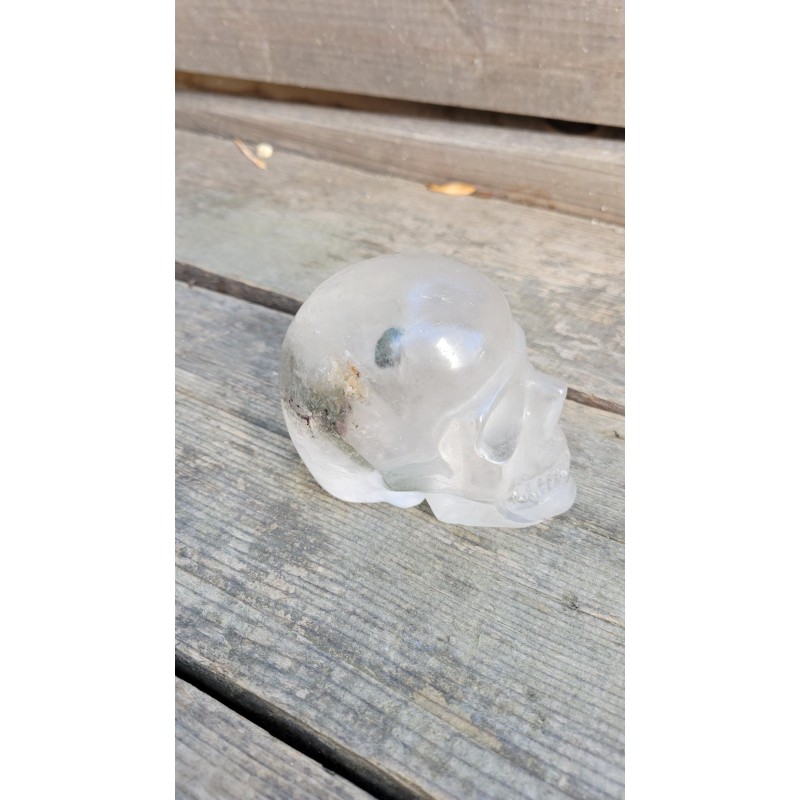 Crâne en Cristal Quartz Chamane (Lodolite)