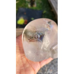 Crâne en Cristal Quartz Chamane (Lodolite)
