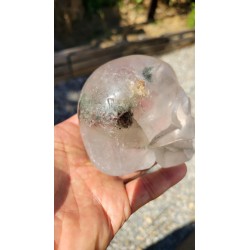 Crâne en Cristal Quartz Chamane (Lodolite)