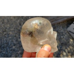 Crâne en Cristal Quartz Chamane (Lodolite)