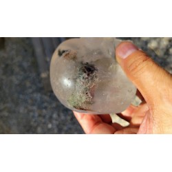 Crâne en Cristal Quartz Chamane (Lodolite)