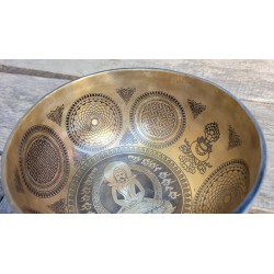 Bol Tibétain 7 métaux 684grs Shakyamuni