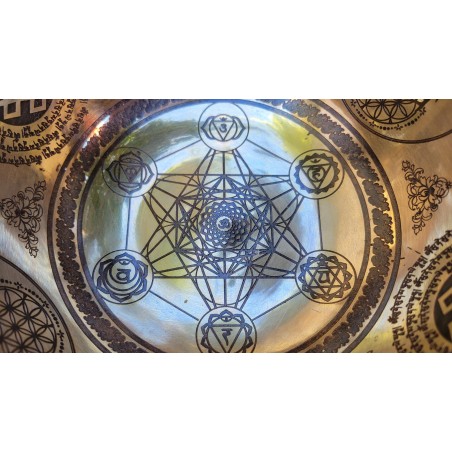 Bol tibétain gravé Métatron 702grs Bol tibétain gravé Métatron 702grs