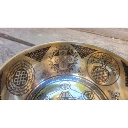 Bol tibétain gravé Métatron 702grs