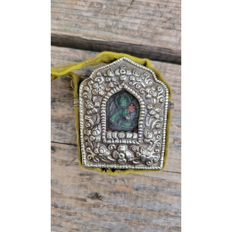 Reliquaire Tibétain Gao ou Ghau cuivre 7.5cm