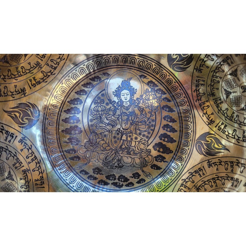 Bol Tibétain 7 métaux 512grs Tara verte