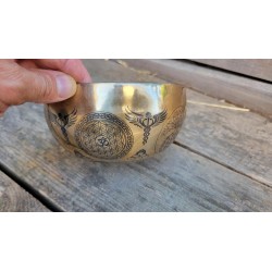 Bol Tibétain 7 métaux 512grs Tara verte