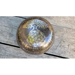 Bol chantant Tibétain 7 métaux 820grs gravé Tara verte