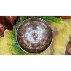 Bol Tibétain 7 métaux 1603grs Lingam gravé