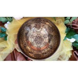 Bol tibétain gravé Métatron 1770grs