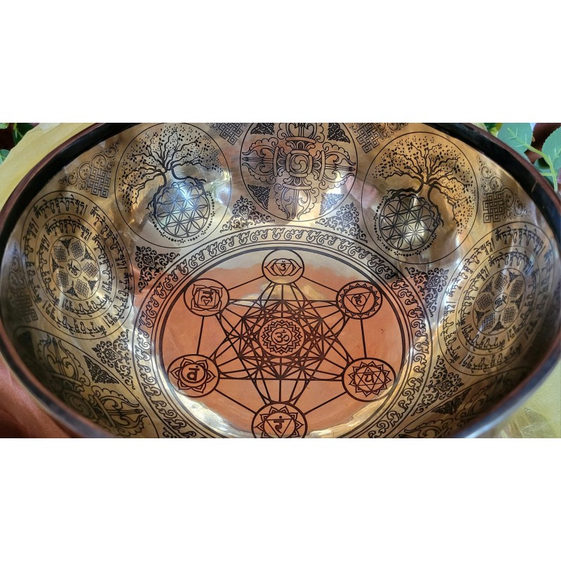 Bol tibétain gravé Métatron 1770grs