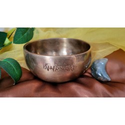 Bol Tibétain chantant 7 métaux 360grs Full Moon + Pierre chamane