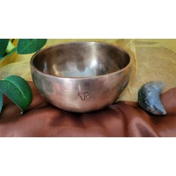 Bol Tibétain chantant 7 métaux 360grs Full Moon + Pierre chamane