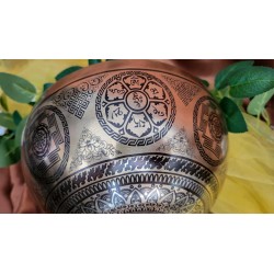Bol Tibétain 7 métaux 1287grs Lingam gravé