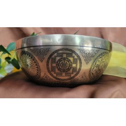Bol Tibétain 7 métaux 1287grs Lingam gravé